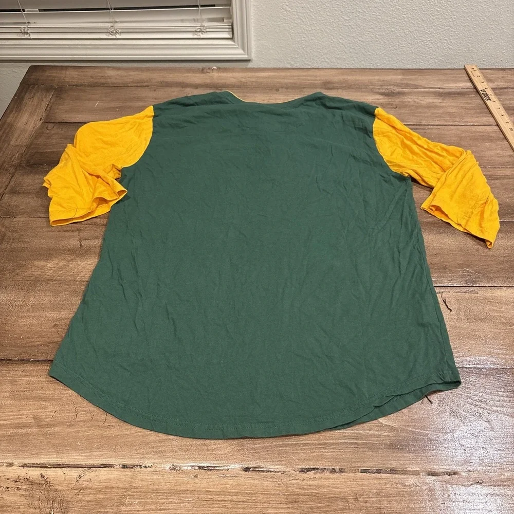 Green Bay Packers Shirt Men XL Grey Mitchell Ness Pullover 3/4‎ Sleeve